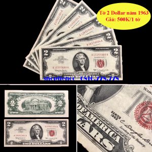 Tiền 2 Dollar may mắn năm 1963